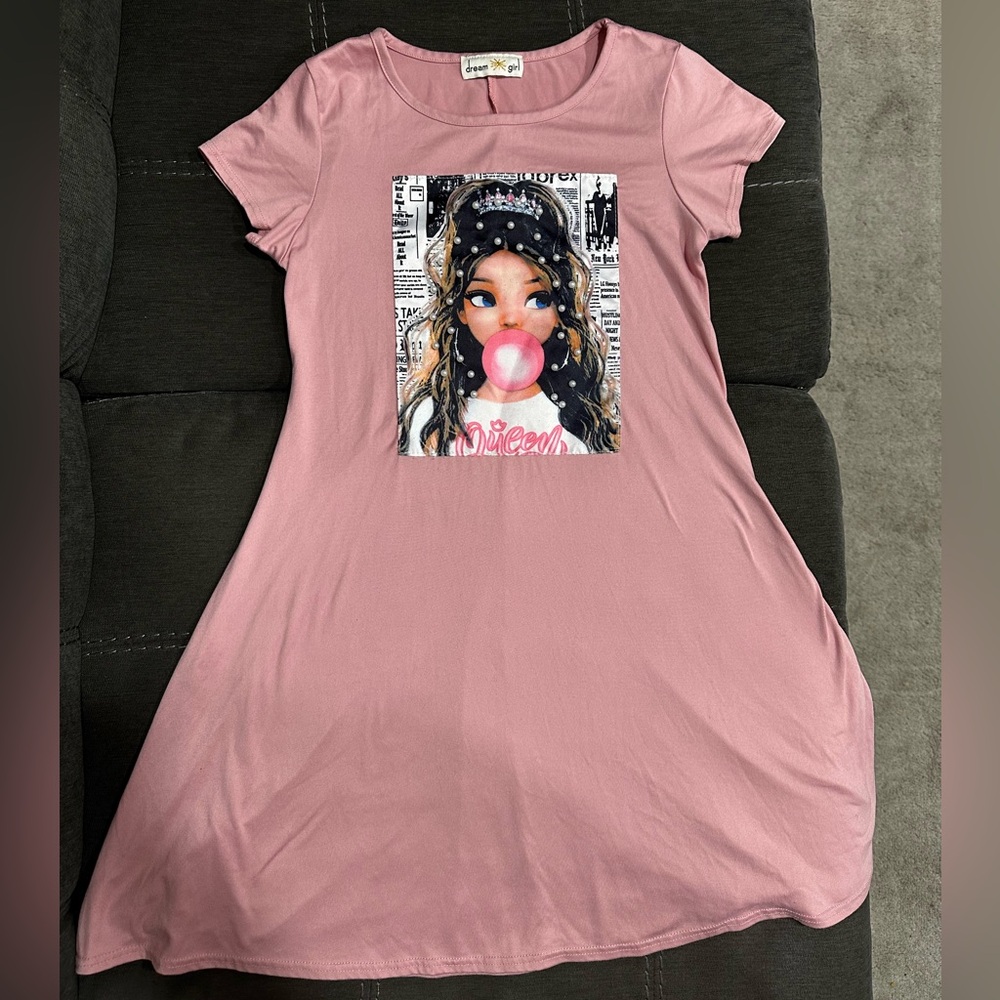 Pink dress, soft T-shirt material